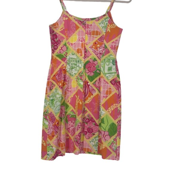 Vintage Lilly Pulitzer Patchwork Print Sundress Size 0 - Picture 7 of 8